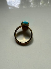 Load image into Gallery viewer, Faux Turquoise Gold Vermeil Ring Size 7

