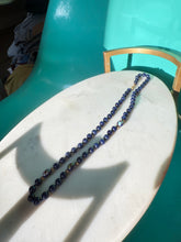 Load image into Gallery viewer, Blue Cloisonné 14k Gold Beaded Necklace 18.5”
