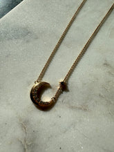 Load image into Gallery viewer, Crescent Gold Vermeil Necklace 16”-18”

