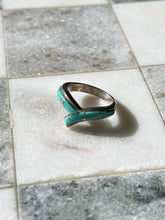 Load image into Gallery viewer, Turquoise Inlay Sterling Silver Ring Size 9.25
