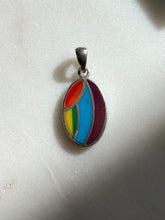 Load image into Gallery viewer, Rainbow Enamel Sterling Silver Pendant
