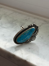 Load image into Gallery viewer, Chunky Turquoise Sterling Silver Ring Size 13
