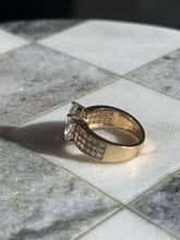 Load image into Gallery viewer, Pear Cut Cubic Zirconia Gold Vermeil Ring Size 9
