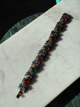 Load image into Gallery viewer, Vintage 1980s Gripoix Style Cabochon Chunky Costume Bracelet 7”
