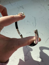 Load image into Gallery viewer, Milor Italy Sterling Silver Black Enamel Bangle Bracelet
