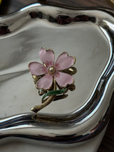 Load image into Gallery viewer, Pink Enamel Gerrys Vintage Gold Plated Flower Brooch
