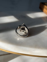 Load image into Gallery viewer, Vintage Blue Sapphire Sterling Silver Panther Ring Size 8.5
