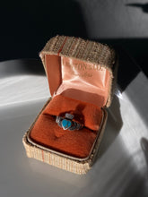 Load image into Gallery viewer, Turquoise Claddagh Heart Vintage Sterling Silver Ring
