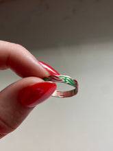 Load image into Gallery viewer, Red &amp; Green Enamel Sterling Silver Ring
