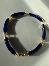 Load image into Gallery viewer, Lapis 14k Yellow Gold Bracelet 7.25”
