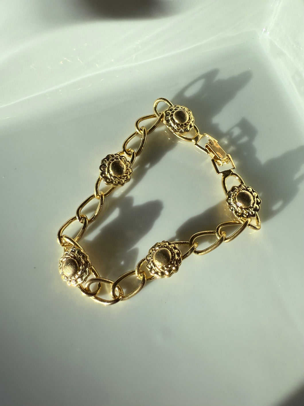 Vintage Gold Plated Bracelet 7.25”