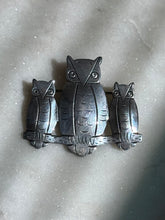 Load image into Gallery viewer, Vintage 1930s Owl Sterling Silver Brooch
