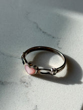 Load image into Gallery viewer, Dainty Pink Heart Sterling Silver Ring Size 6
