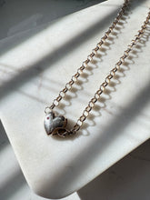 Load image into Gallery viewer, Vintage Sterling Silver Heart Necklace 33”
