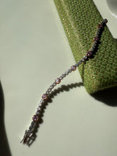 Load image into Gallery viewer, Pink Glass Bezel Set Sterling Silver Tennis Bracelet 7.25”
