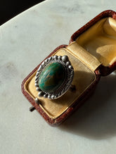 Load image into Gallery viewer, Signed Vintage Turquoise Sterling Silver Ring Size 8
