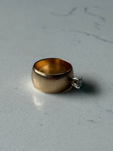 Load image into Gallery viewer, Vintage Solid 14k Gold Cigar Band Diamond Ring Size 5.5
