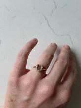 Load image into Gallery viewer, Diamond Chip Horseshoe 10k Gold Ring Size 5.5
