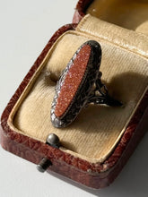 Load image into Gallery viewer, Vintage Goldstone Sterling Silver Ring Size 3.25
