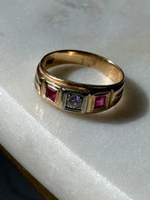 Load image into Gallery viewer, Diamond &amp; Ruby 14k Gold Ring Size 4.75

