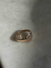 Load image into Gallery viewer, Midcentury 10k Solid Gold Engraved Heart Signet Ring Size 4.5
