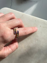 Load image into Gallery viewer, Bypass Multi-Gemstone Gold Vermeil Ring Size 7.25
