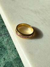 Load image into Gallery viewer, Vintage Solid 18k Gold Pink Sapphire Ring Size 8
