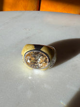 Load image into Gallery viewer, Pastel Yellow Enamel Sterling Silver Ring Size 8.5
