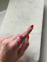 Load image into Gallery viewer, Vintage Pink Opal Sterling Silver Bypass Ring Size 8.25
