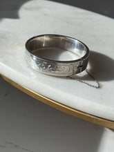 Load image into Gallery viewer, Vintage Etched Sterling Silver Bangle Bracelet

