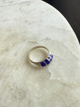 Load image into Gallery viewer, Lapis Inlay Sterling Silver Ring Size 8.75
