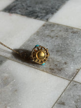 Load image into Gallery viewer, Vintage 14k Gold Turquoise Vial Charm
