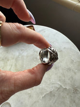 Load image into Gallery viewer, Mother of Pearl Brutalist Sterling Silver Ring
