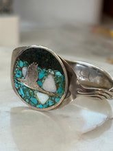 Load image into Gallery viewer, Vintage Sterling Inlay Cuff Bracelet

