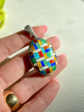 Load image into Gallery viewer, Enamel Sterling Silver Vintage Locket Pendant
