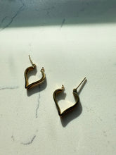 Load image into Gallery viewer, Diamond Gold Vermeil Heart Hoops
