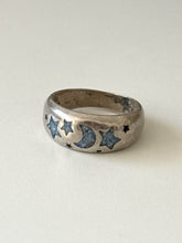 Load image into Gallery viewer, Celestial Inlay Sterling Silver Ring Size 4.75
