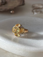 Load image into Gallery viewer, Citrine Flower Gold Vermeil Ring Size 6
