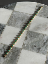 Load image into Gallery viewer, Natural Emerald Gold Vermeil Tennis Bracelet
