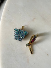 Load image into Gallery viewer, Mosaic Opal 14k Gold Carved Butterfly Pendant
