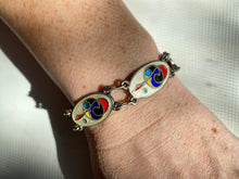 Load image into Gallery viewer, Mid-Century Irish Tara Ware Enamel Sterling Silver Bracelet
