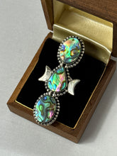 Load image into Gallery viewer, Abalone Shell Sterling Silver Elongated Ring Size 5
