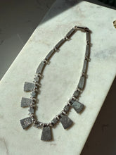 Load image into Gallery viewer, Vintage Modernist Era Mexican Crushed Turquoise Inlay Solid Sterling Silver Collar Necklace
