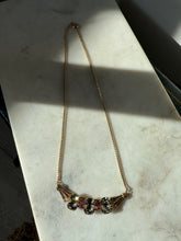 Load image into Gallery viewer, Vintage 1/20 12k Gold Filled Green &amp; Pink Glass Stone Necklace 16”
