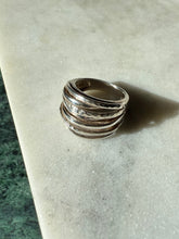 Load image into Gallery viewer, Vintage Sterling Silver Hammered Ring Size 6
