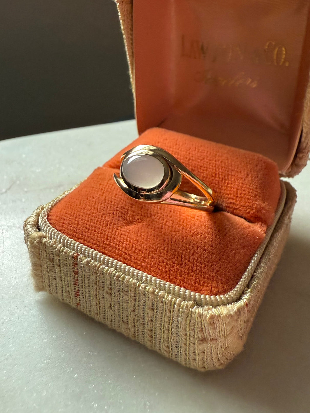 Moonstone Gold Vermeil Ring Size 7.25