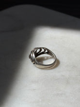Load image into Gallery viewer, Black Enamel Sterling Silver Heart Ring Size 5.75
