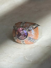 Load image into Gallery viewer, Chunky Pink Enamel Sterling Ring Size
