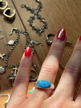 Load image into Gallery viewer, Vintage Blue Sterling Silver Ring
