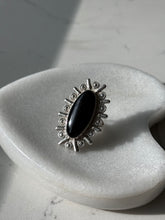 Load image into Gallery viewer, Vintage Black Onyx Sterling Silver Ring Size 7.25
